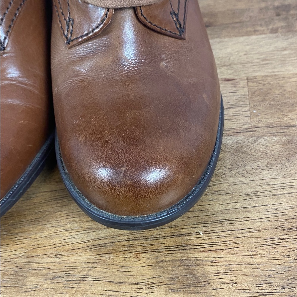 Naturalizer Brown Lace-Up Leather Granny Boho Chic Heeled Ankle Boots Sz 8.5 - Picture 9 of 17